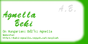 agnella beki business card